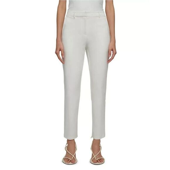 Derek Lam 10 Crosby Women Sz 8 Soft White Bronte Flat Front Cigarette Pants - Picture 12 of 13